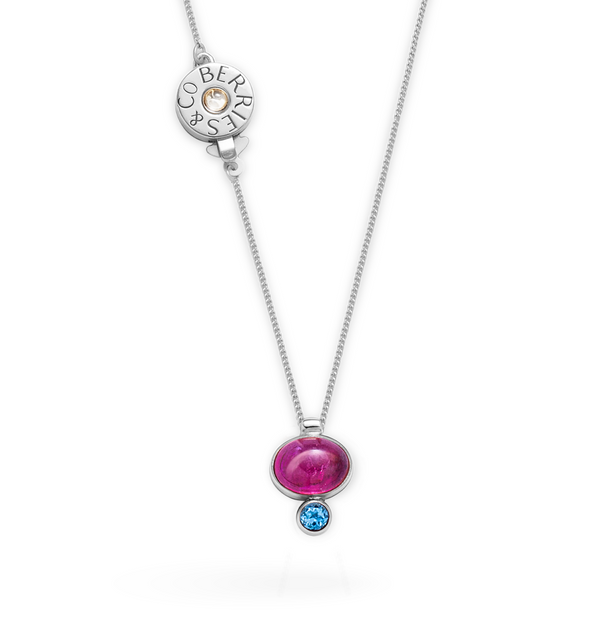 Bonbon Pink Tourmaline Silver Necklace