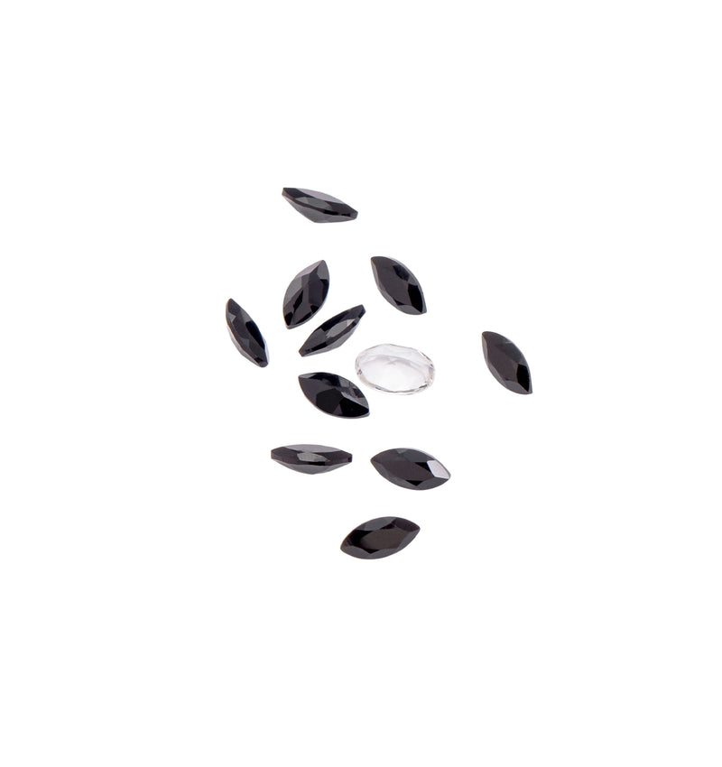 Ensemble Black Tulip : onyx noir et cristal de roche