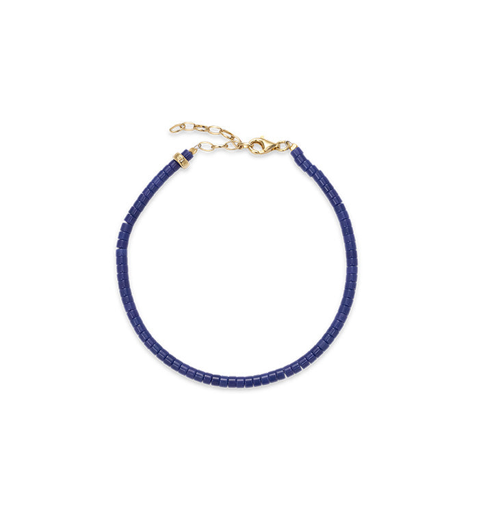 Purple beaded anklet