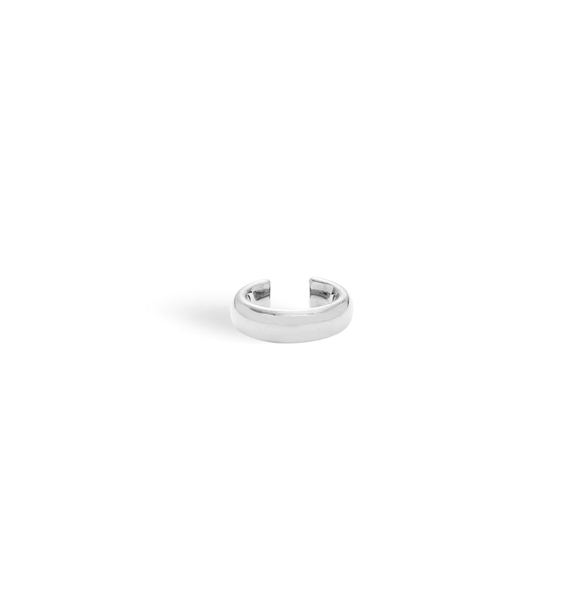 Silver round earring