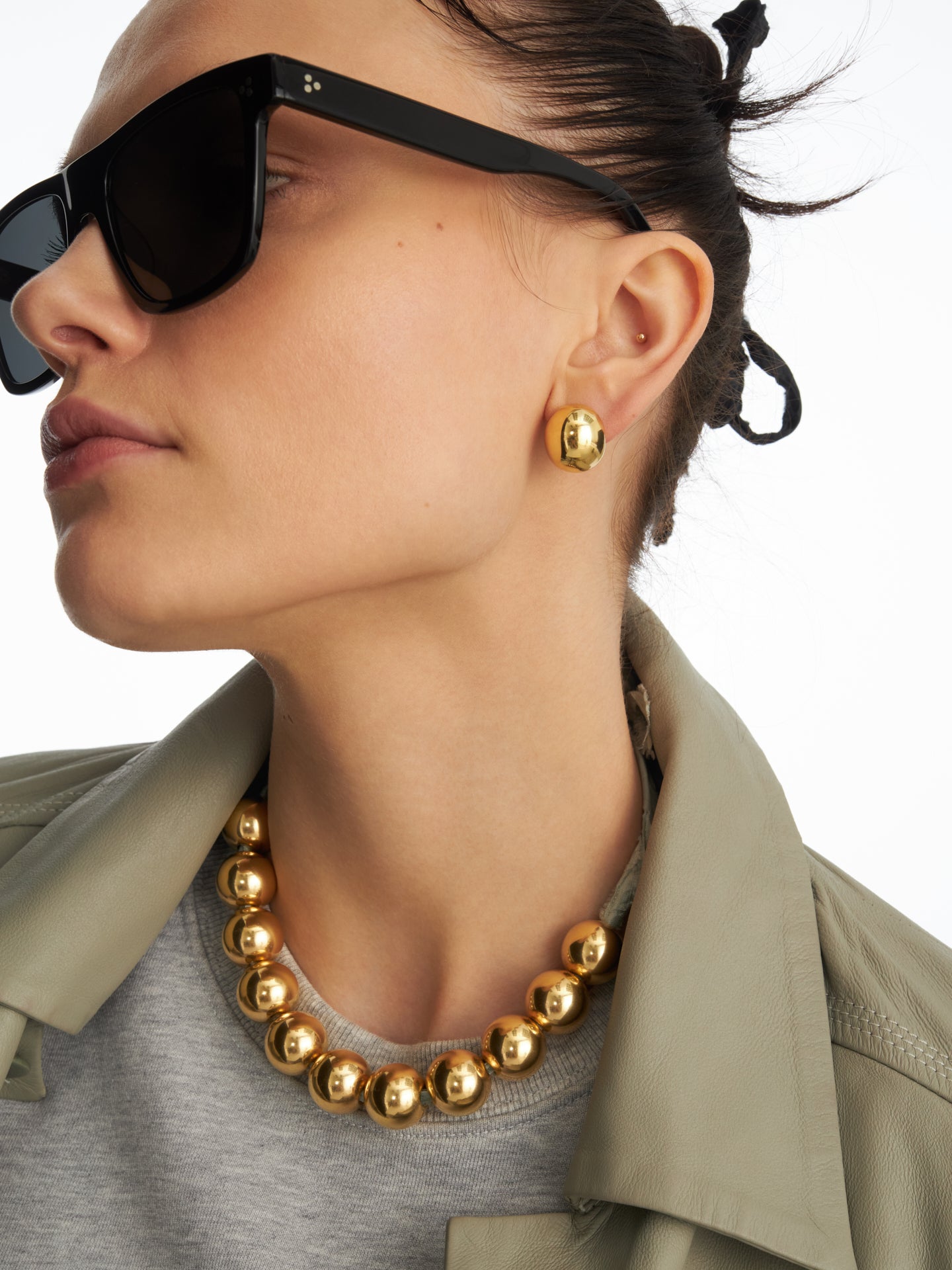 Gold-plated large teardrop earrings 2