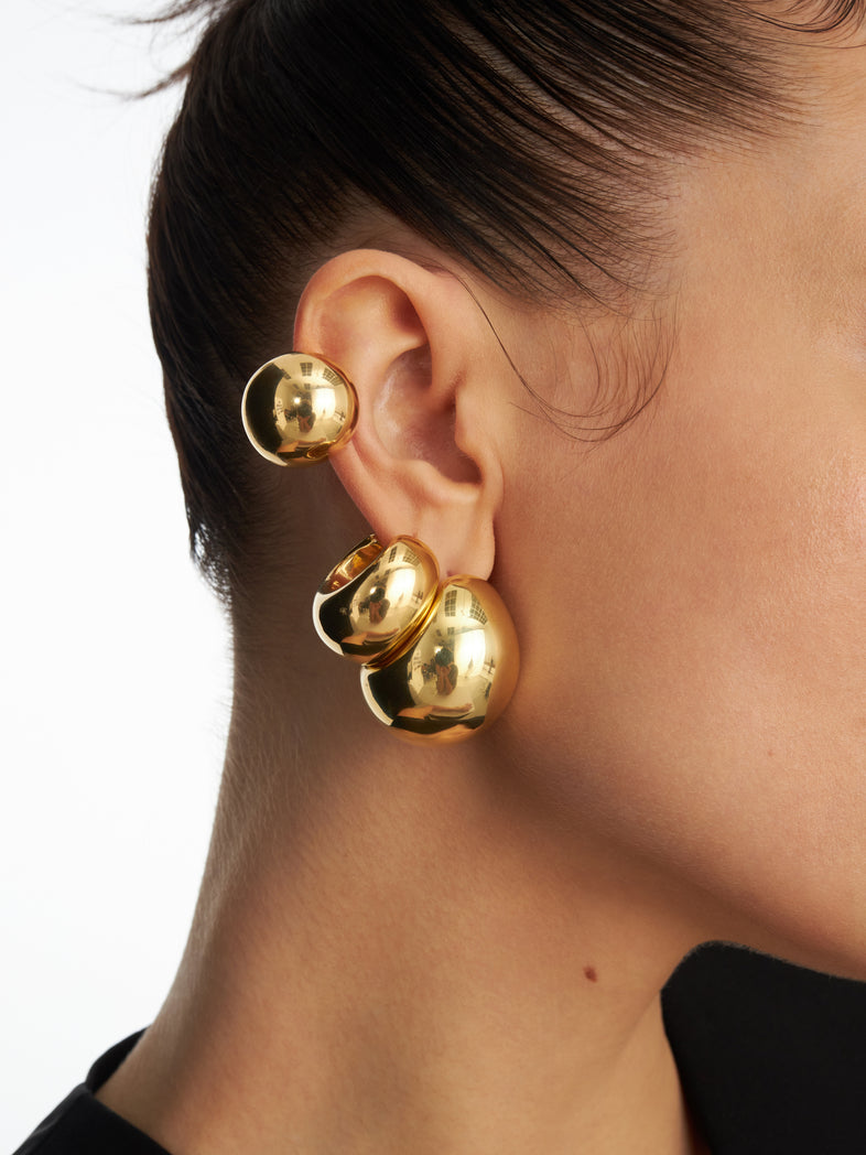  Gold-plated large teardrop earrings 2 