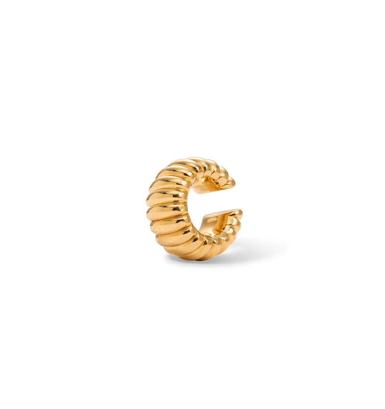  Gold-plated grooved ear cuff 1 