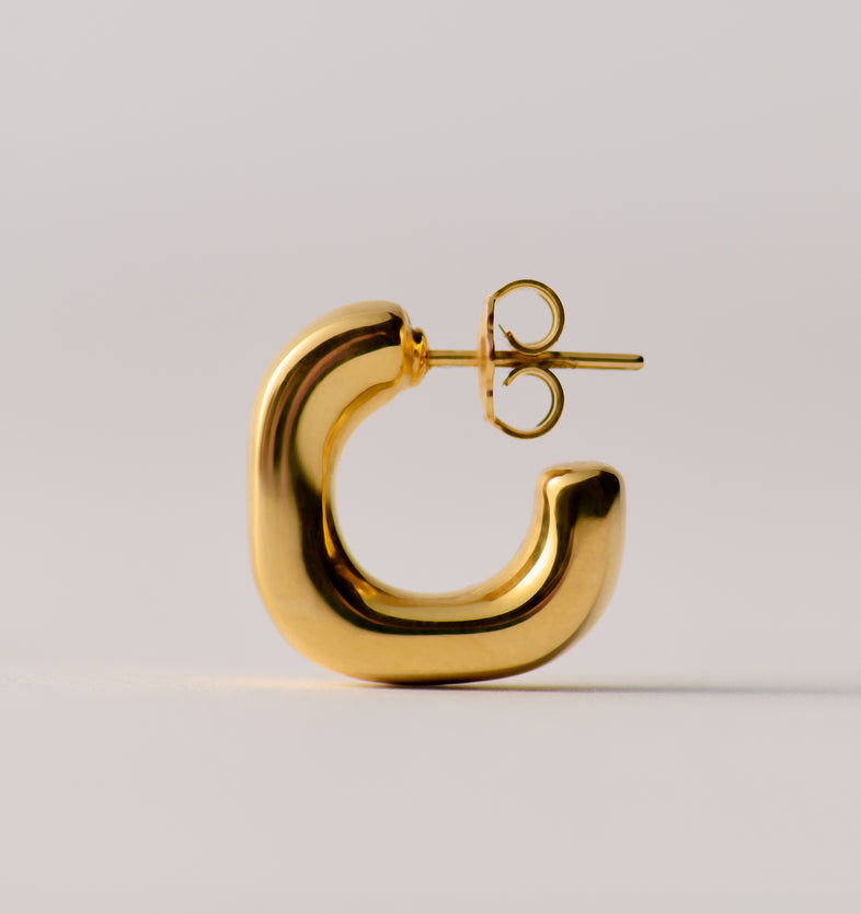  Pozłacane okrągłe kolczyki geometryczne 2 