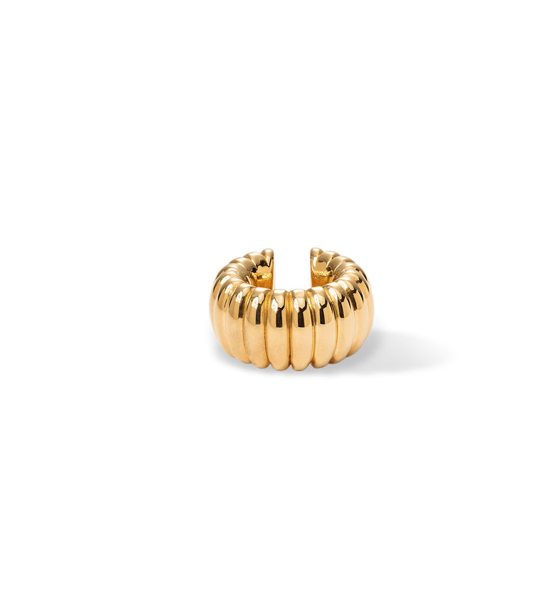  Gold-plated grooved ear cuff 