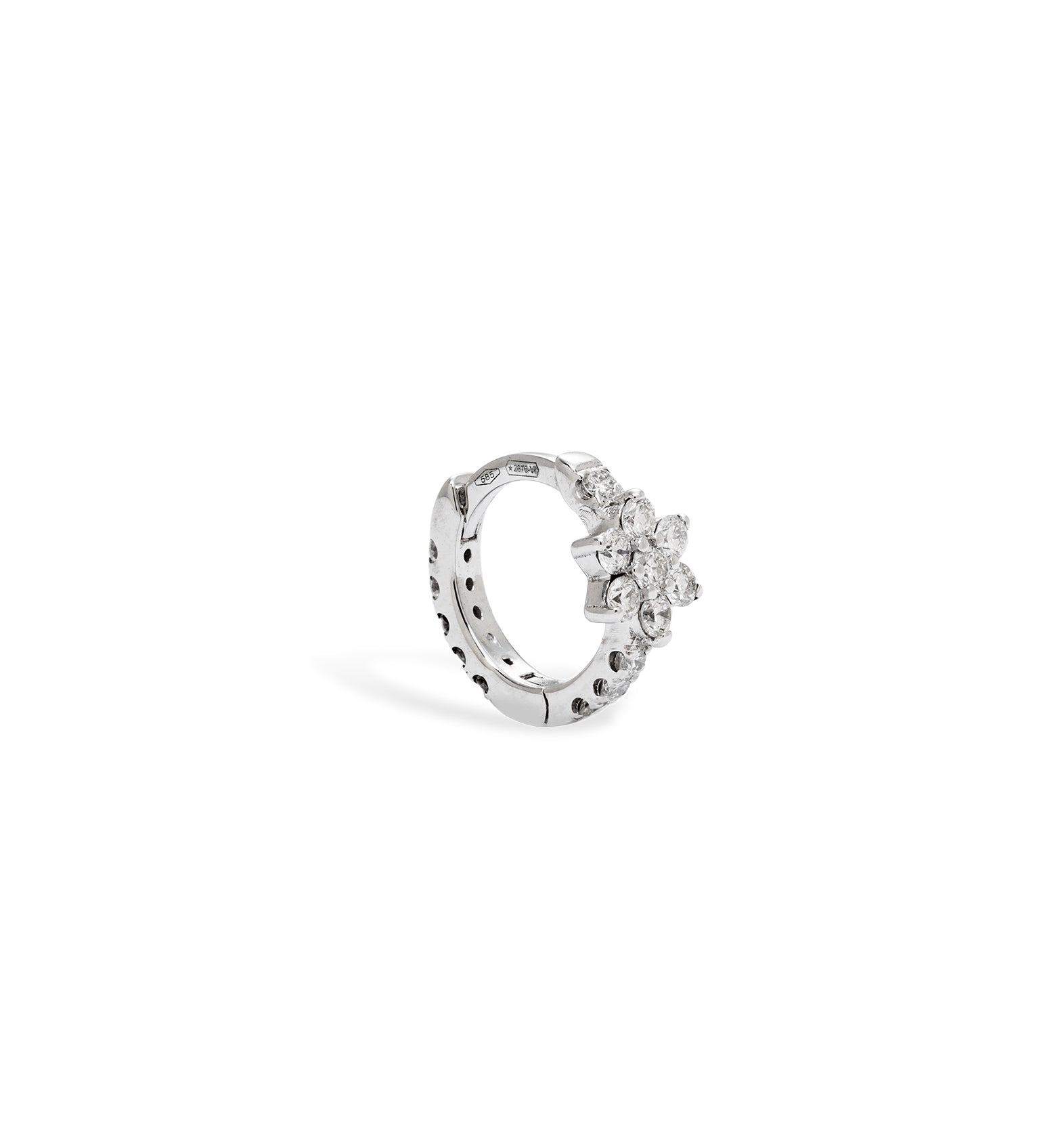 Single earring made of white gold with diamonds 2