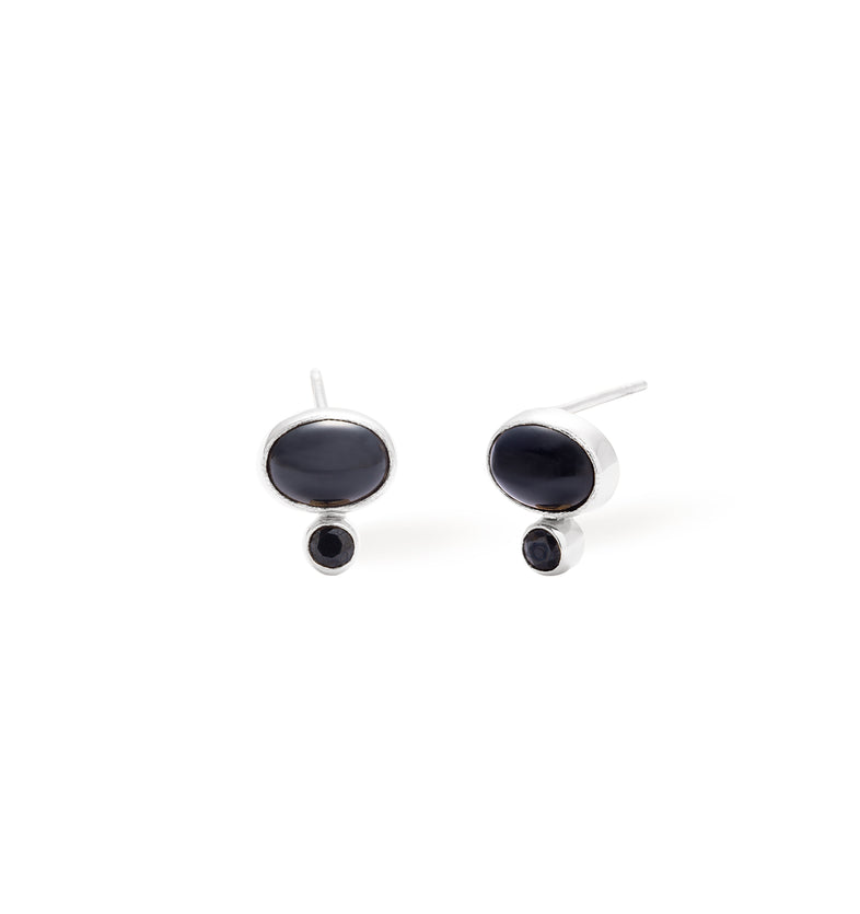 Bonbon Black Onyx Silver earrings