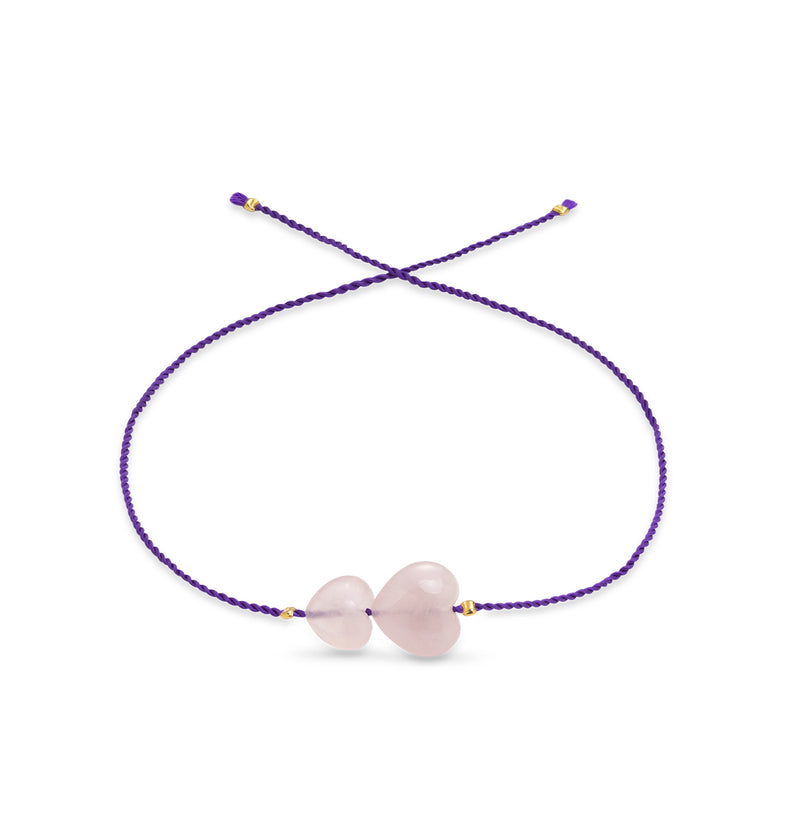 An ankle bracelet on a purple string with hearts 3 