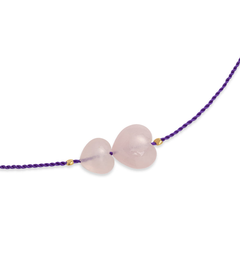  An ankle bracelet on a purple string with hearts 2 