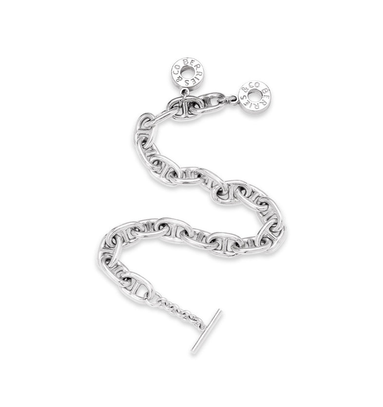  Silver ankier bracelet with a dense weave Eternal VII 