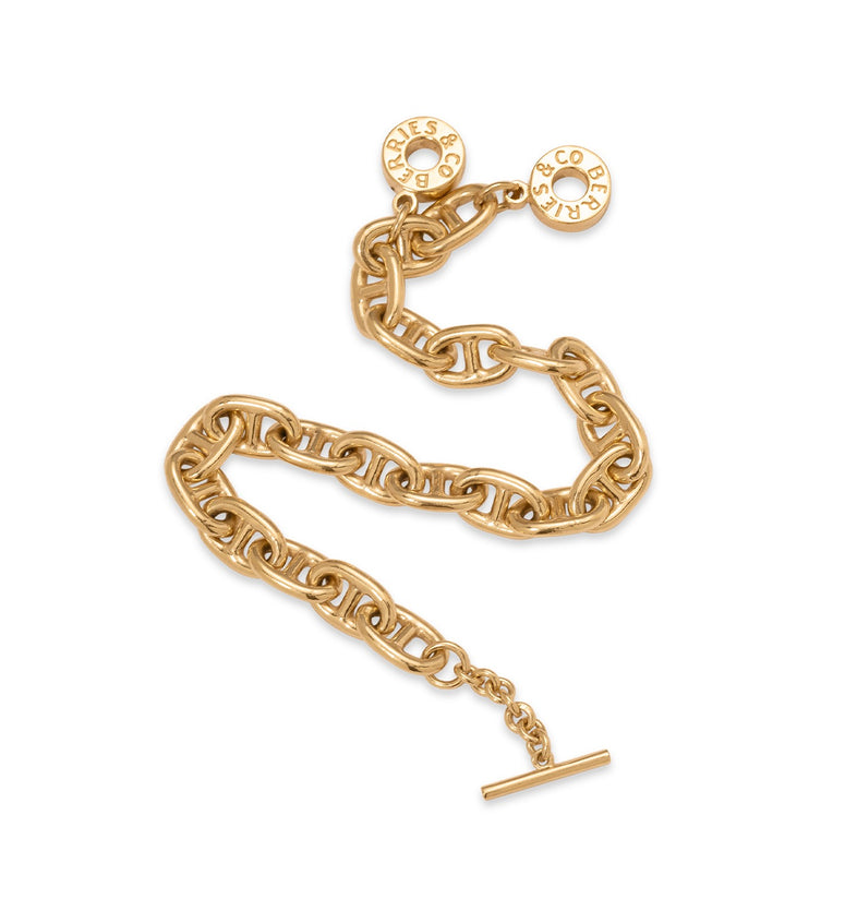  Gold-plated ankier bracelet with a tight weave Eternal VII 2 