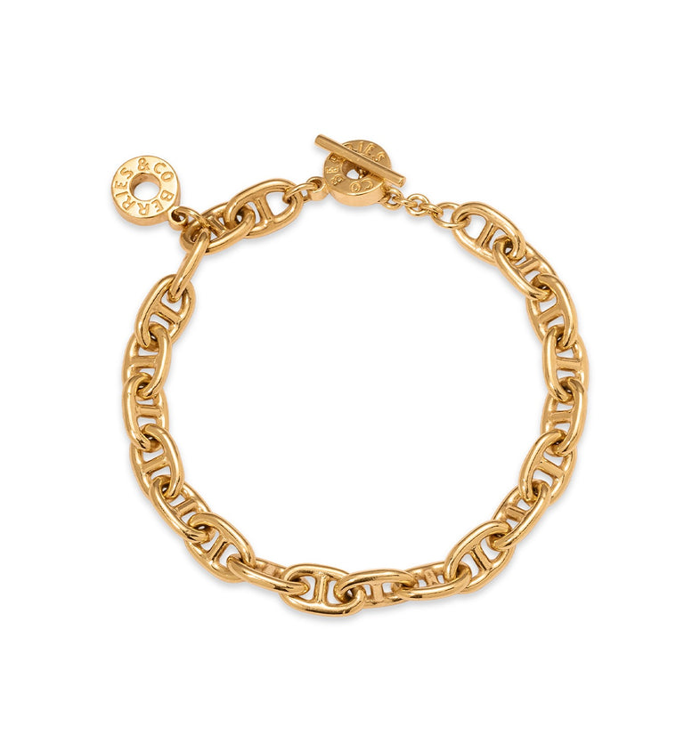  Gold-plated ankier bracelet with a tight weave Eternal VII 