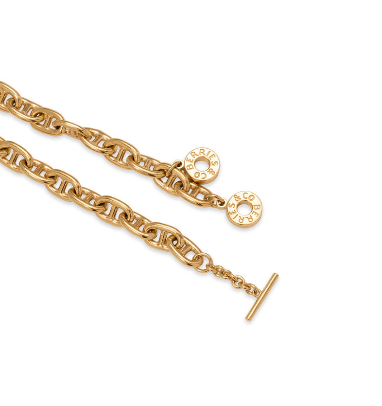  Gold-plated ankier bracelet with a tight weave Eternal VII 3 