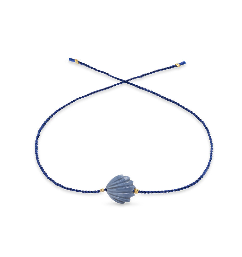  A bracelet on a blue string with a large blue shell 3 