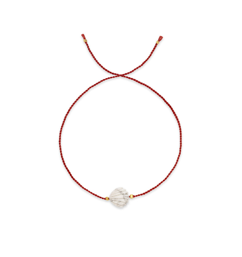  Bracelet on a red string with a white shell 