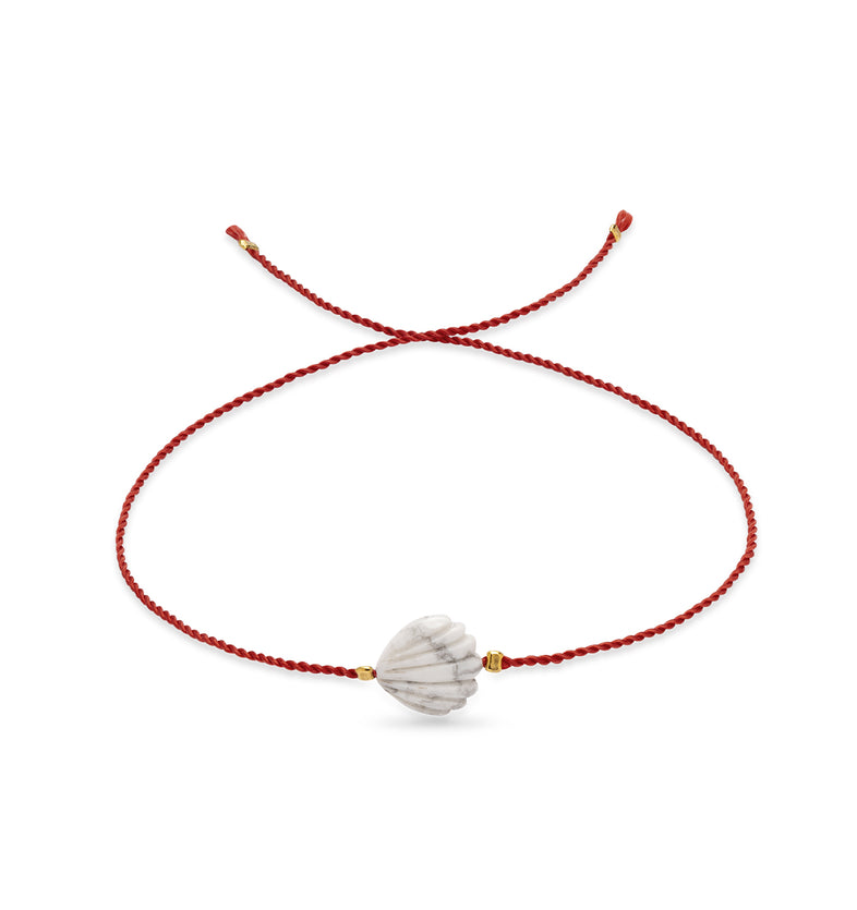  Bracelet on a red string with a white shell 3 