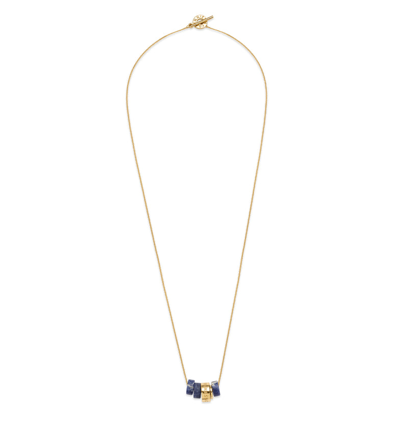  Gold-plated necklace with sodalite pendants 2 