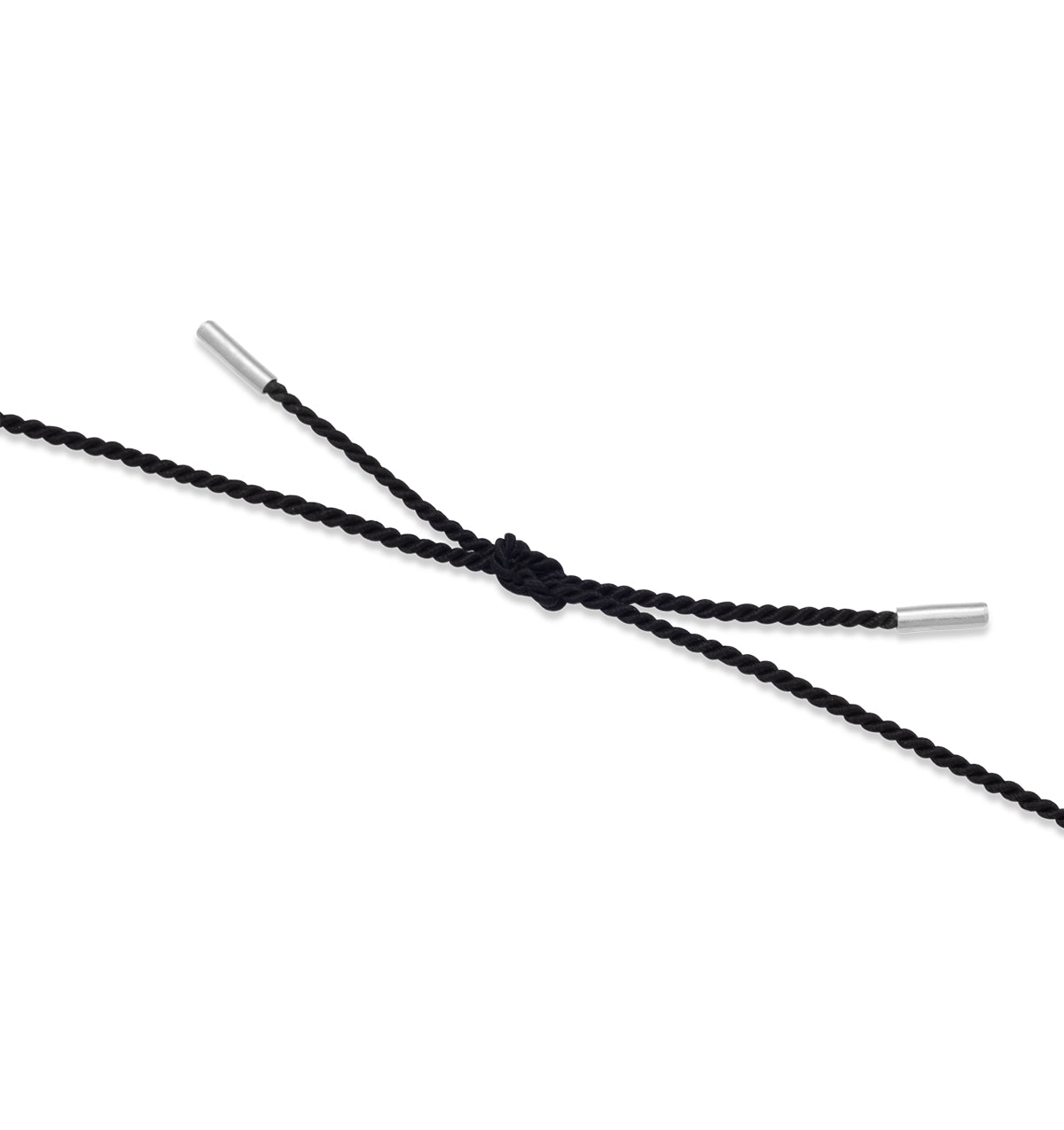 Collier en fil noir avec signe de paix en argent 3