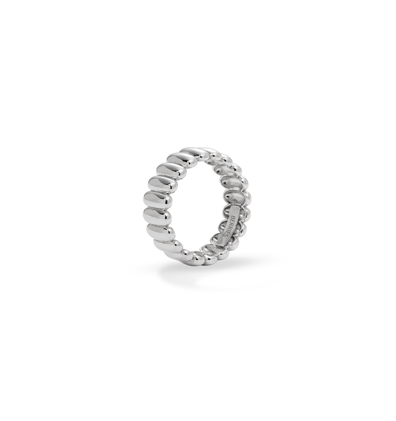  Silver hoop ring with grooves 