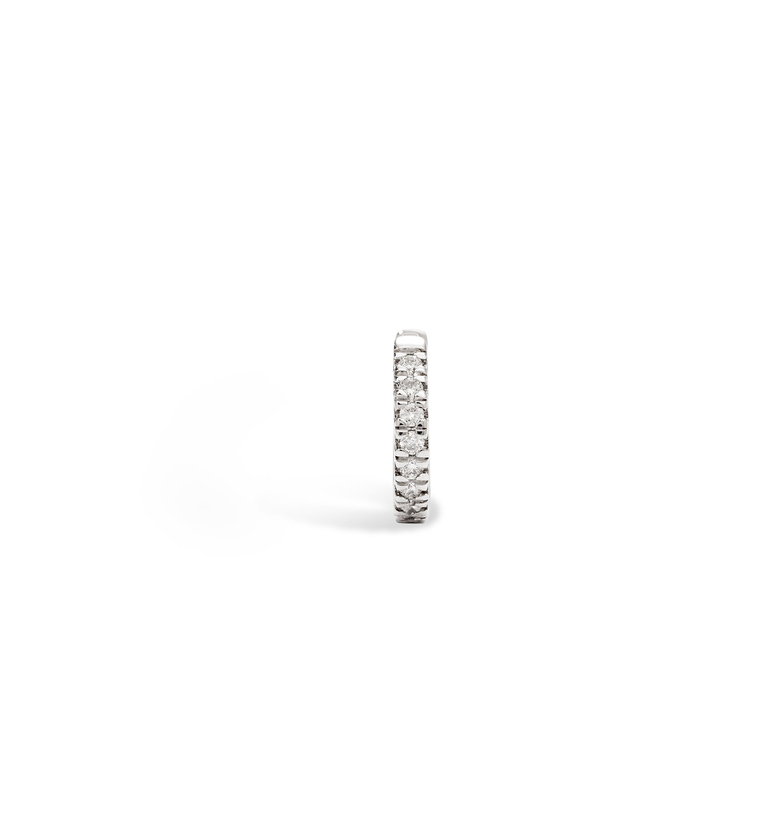 Single White Gold Diamond Hoop Earring 3