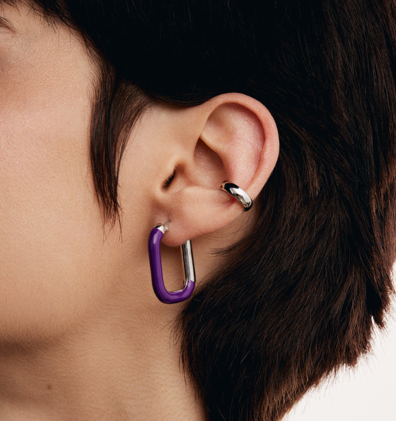 Silver round earring 1