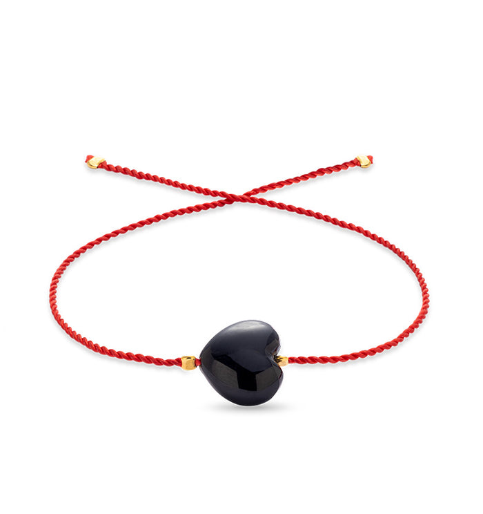 Red string bracelet with heart Chérie | Berries