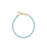 Azure anklet with gold-plated details