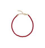 Seeds anklet with gold-plated details