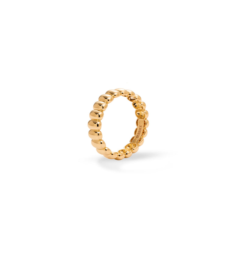  Thin gold-plated hoop ring with grooves 