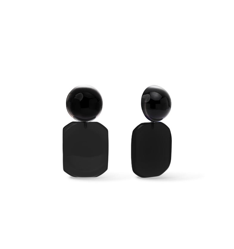  Czarne geometryczne kolczyki wiszące z żywicy w kolekcji Splash 