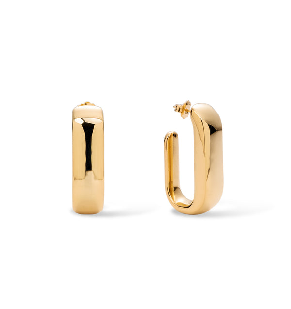 Długie pozłacane geometryczne kolczyki 