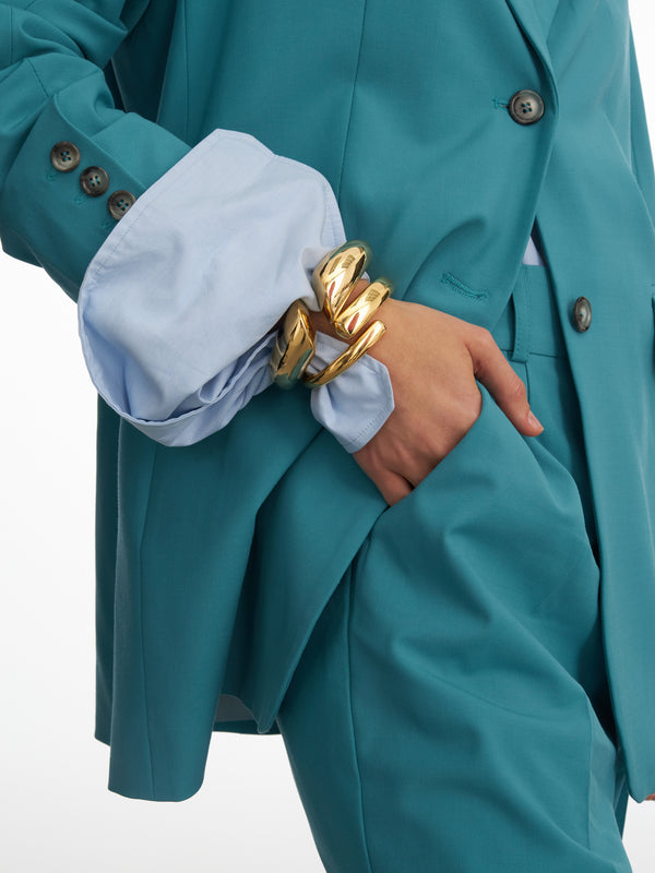 Duża pozłacana bransoletka dmuchana - otwarta obręcz