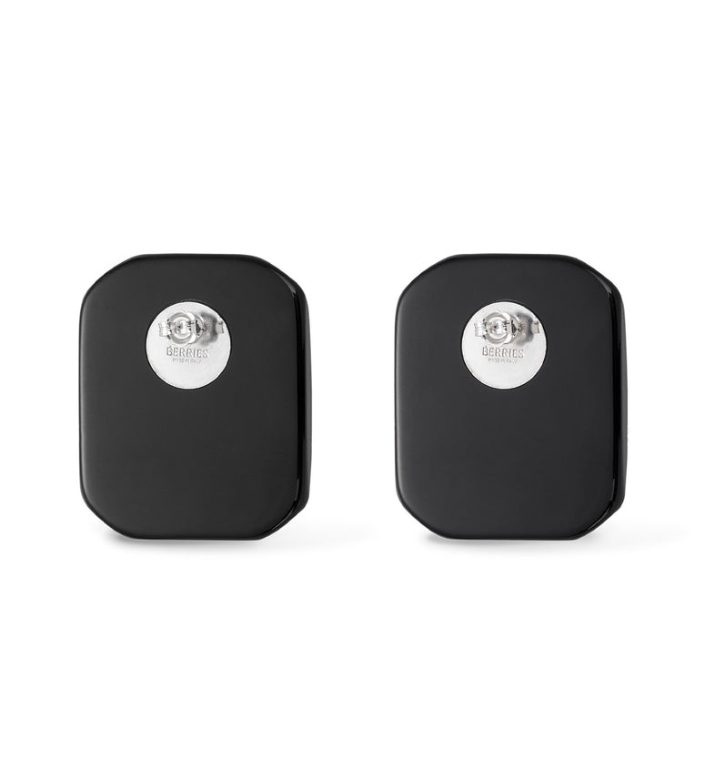  Duże czarne kwadratowe kolczyki z żywicy Cube Black | Berries 