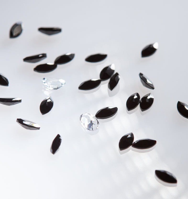 Ensemble Black Tulip : onyx noir et cristal de roche 1