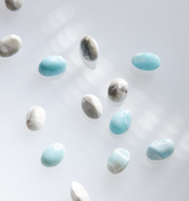 Larimar and Howlite Stone Set 1