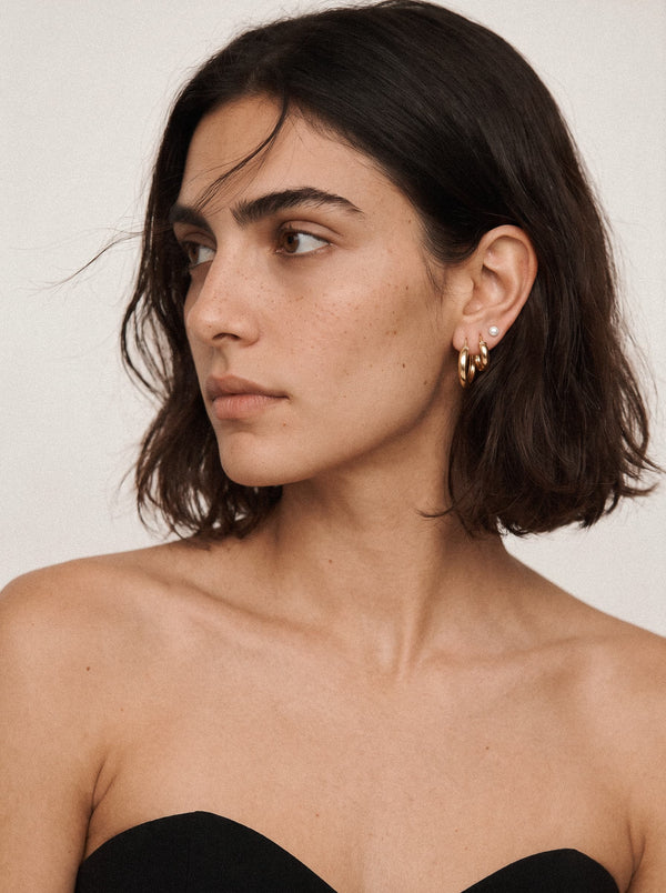 Midi Hoop Earrings Gold Plated