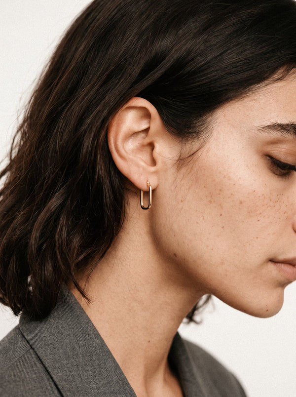 Quadro Slim Earrings Gold-plated