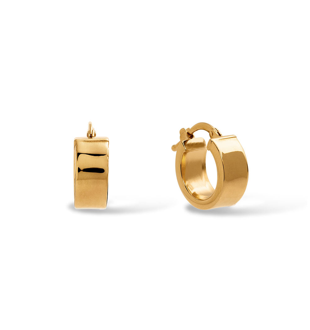 Wide Hoop Earrings Gold-plated