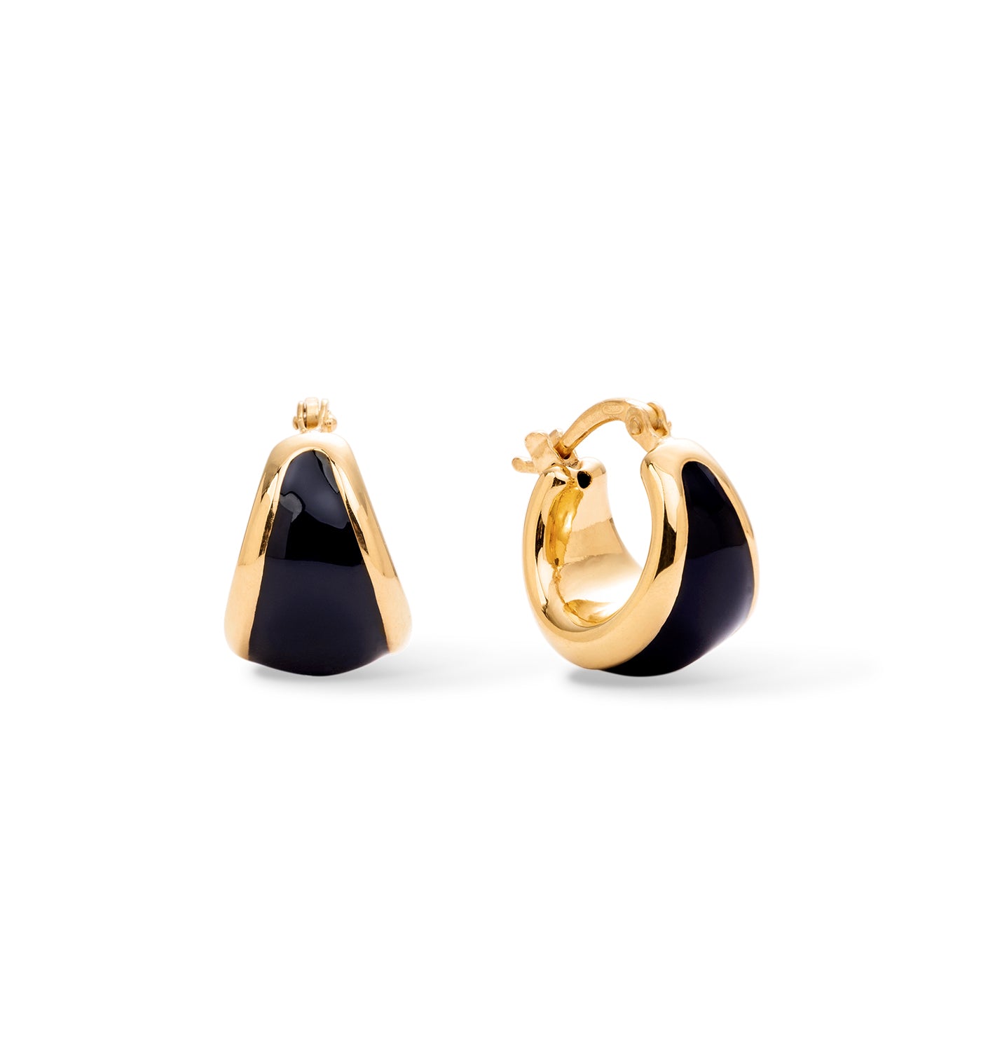 Viva Black Earrings Gold-plated