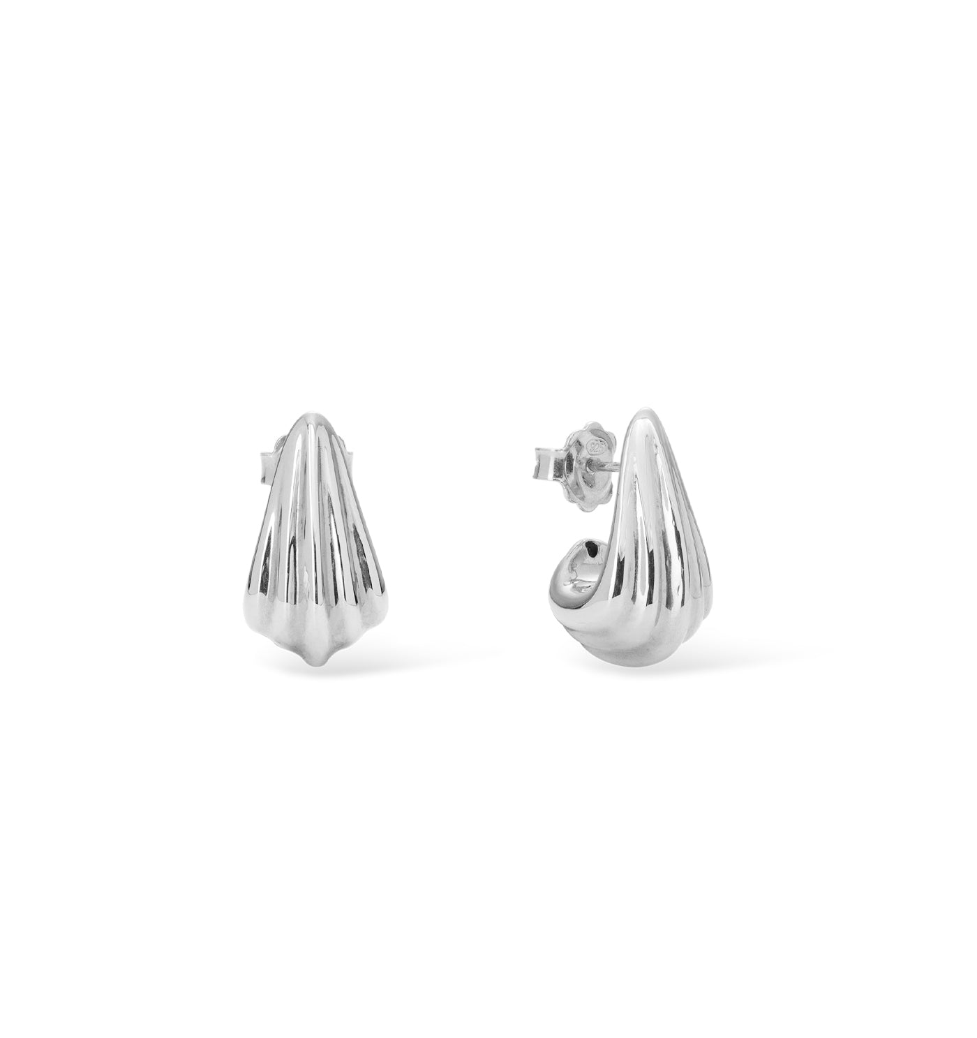 Shell Mini Silver Earrings