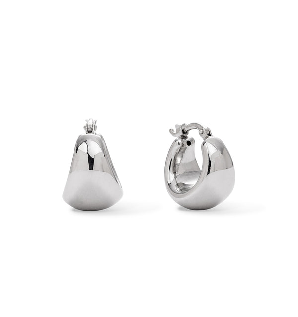 Małe srebrne owalne kolczyki łezki Viva