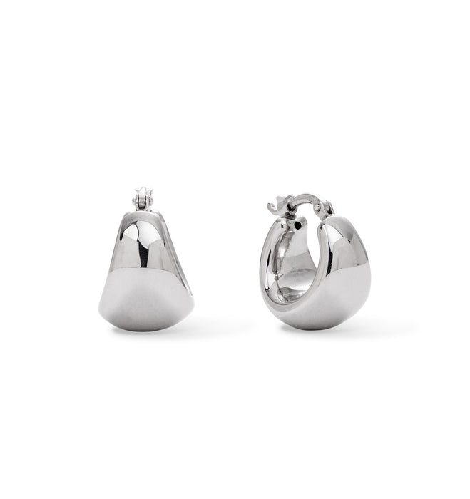 Małe srebrne owalne kolczyki łezki Viva