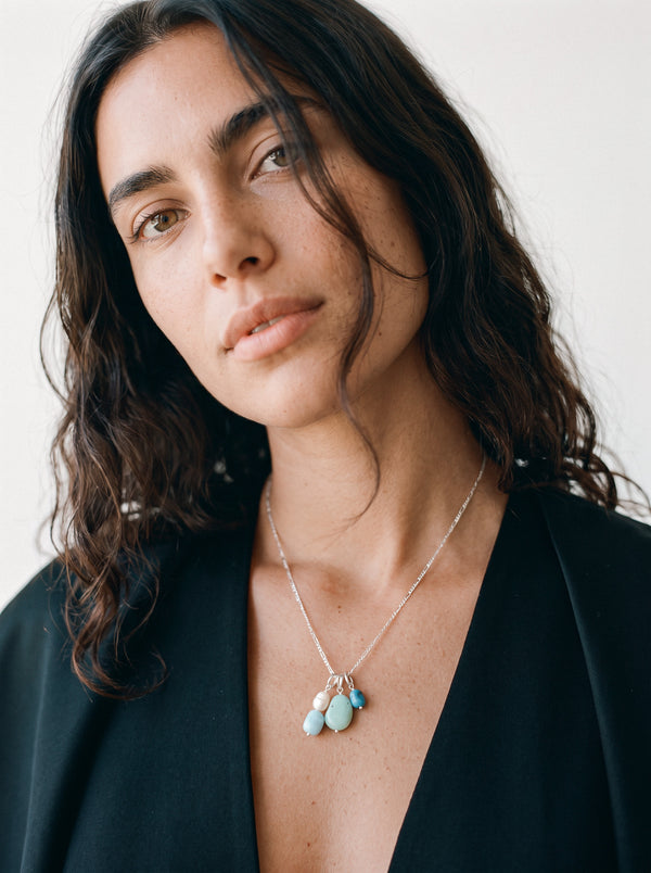 Pops Chain Necklace Set. 4 Silver