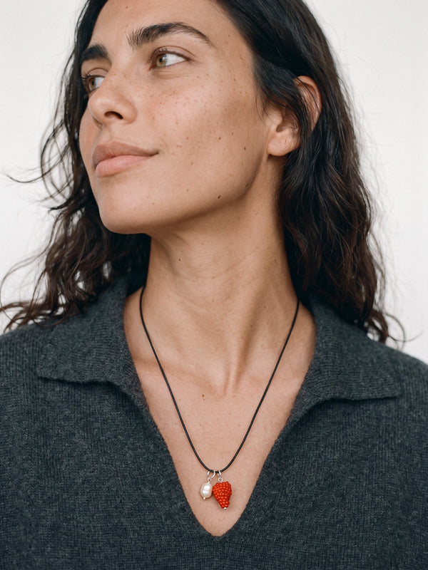 Cord Pops Necklace Set. 3 with silver details