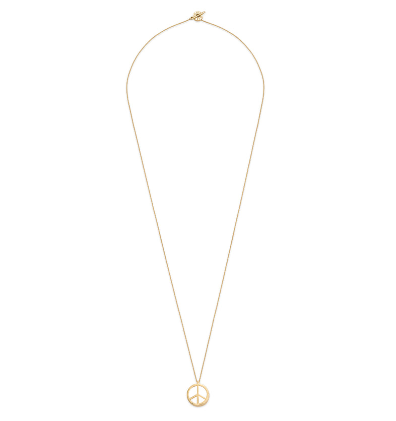  Gold-plated necklace with a peace symbol and a rock crystal 3 