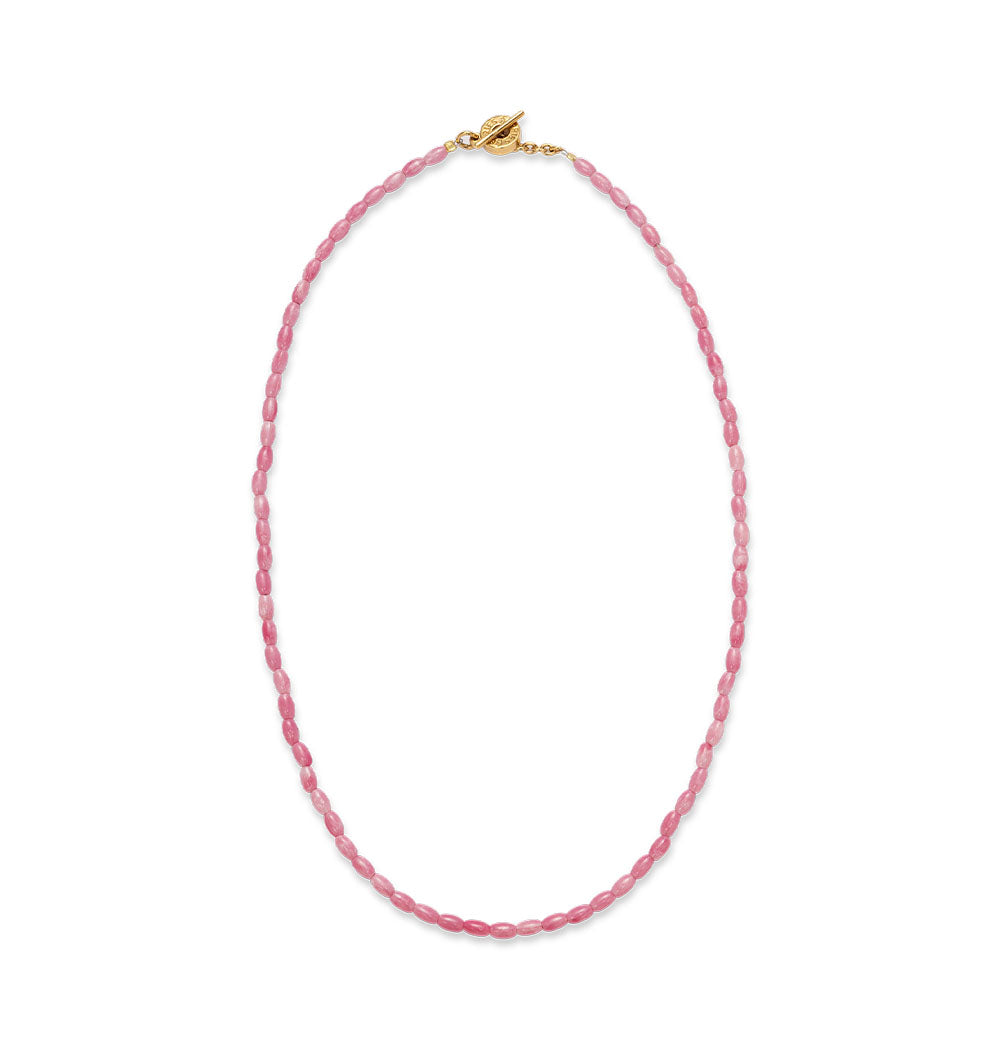 A necklace of small pink beads 2