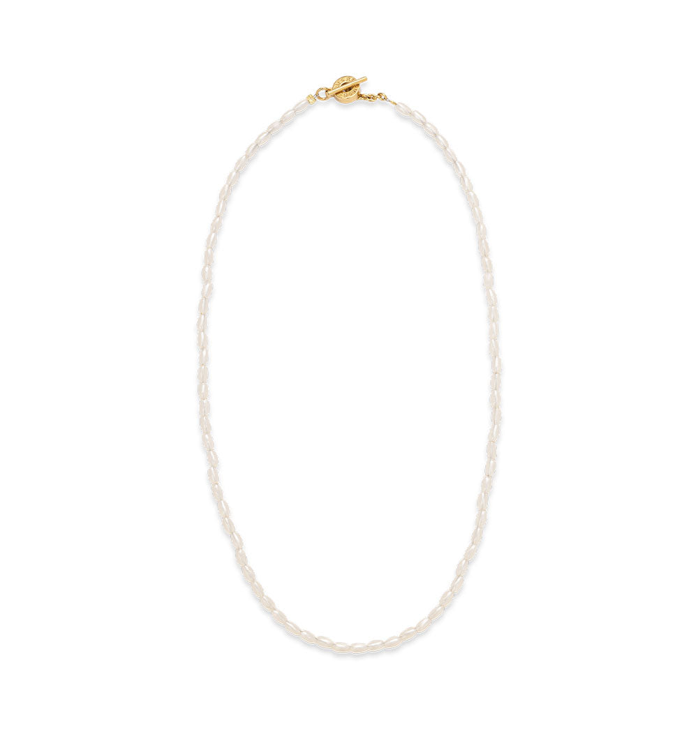 Necklace made of small white beads 2