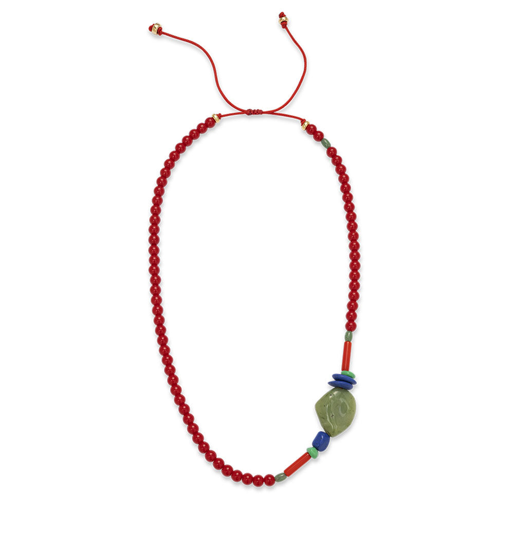 Red beaded necklace 2