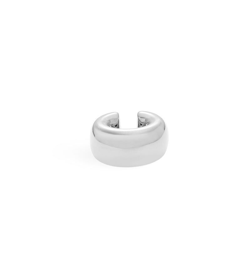 Silver wide ear cuff