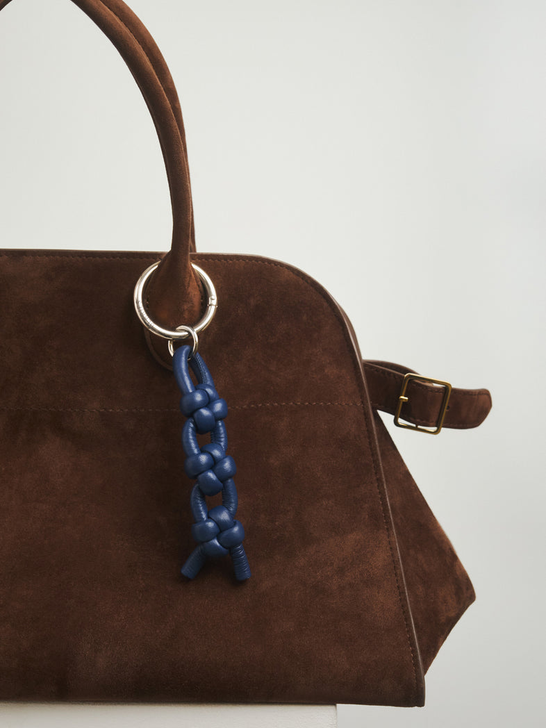  Niebieski pleciony brelok do torebki ze skóry Paco 
